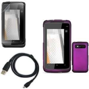  iNcido Brand HTC 7 Trophy 6985 Combo Rubber Purple Protective Case 