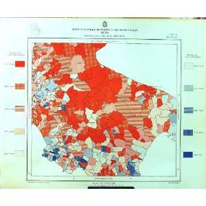   1929 Colour Map Italy Statistics Deaths Bari Potenza
