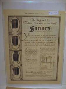 Vintage 1918 Sonora Phonograph Magazine Ad  
