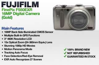 Fujifilm FinePix F550EXR 16 MP Digital Camera (Champagne Gold) F550 