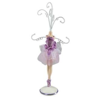 Purple Ballerina Doll Jewelry Stand Mannequin 14H  