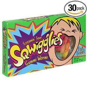 Taste of Nature Sqwigglies Sour Gummi Worms, 3.5 Ounce Boxes (Pack of 