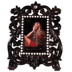  Black 4x6 Photo Frame with Pearls Beauty