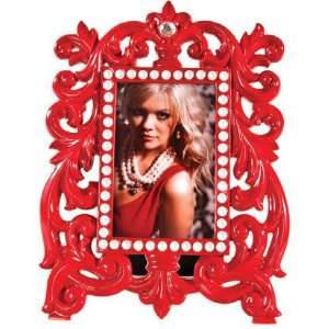  Red 4x6 Photo Frame with Pearls Beauty