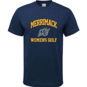  Merrimack Warriors Navy Youth Womens Golf Arch T Shirt 