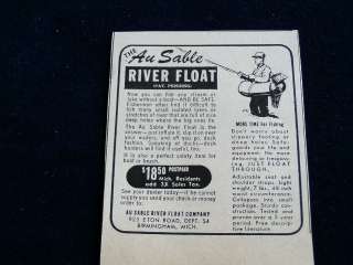 J472 1950 AU SABLE River Float Co Birmington MI Ad  