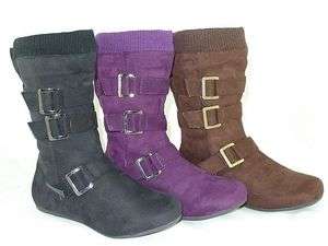 Fashion Women Mid Calf Boots 3 Strap Buckle Design West Cowboy Ladies 