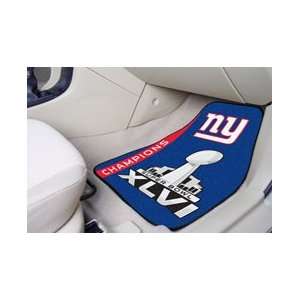  New York Giants Super Bowl XLVI Champs 2 Piece Car Mats 