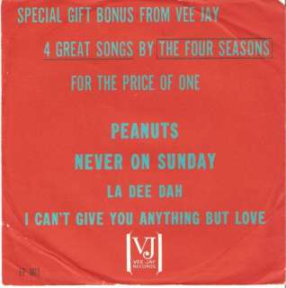 Seasons 45 & PS EP The Four Seasons Sing VEE JAY VG+  