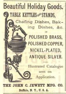 1891 ad c john jewett mfg kettle stands  