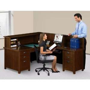   Furniture Right Return Reception LDesk with Counter
