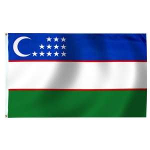  Uzbekistan Flag 2X3 Foot Nylon Patio, Lawn & Garden