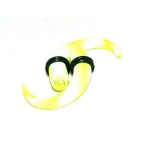   Claw Shaped Talon Tapers  Chartreuse Brushed White with Spiral Tips 0g