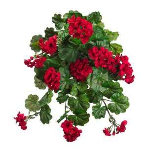  32 Uv Proof Outdoor Artificial Geranium Flower Bush  Red 