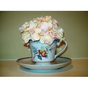  Teacup and Silk Flowers Patio, Lawn & Garden