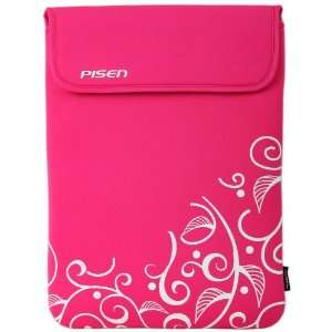   Pink Fleur Leaves Netbook Notebook Laptop Sleeve Bag Carrying Case