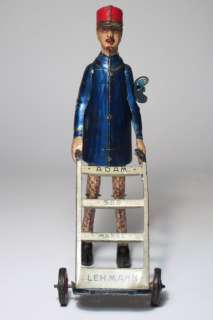 RARE early 1900s LEHMANN Adam the Porter tin Litho wind up toy 
