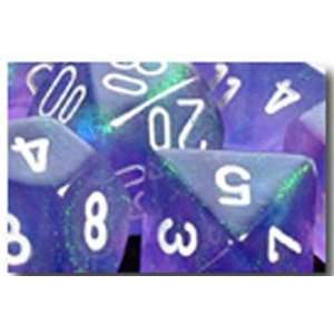  Chessex Dice Polyhedral 7 Die Borealis Dice Set   Purple 