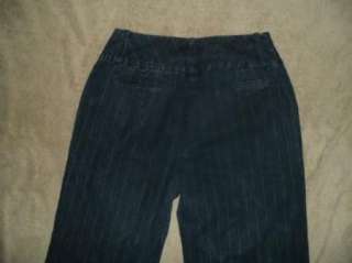 LARRY LEVINE 8 PINSTRIPED trouser WIDE leg jeans 28x31  