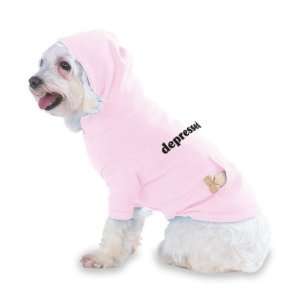 depressed Hooded (Hoody) T Shirt with pocket for your Dog or Cat Size 