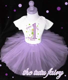Tinkerbell 2t 3t 4t 5t Birthday Girl Shirt & light purple tutu set 