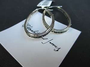 Kenneth J Lane Elizabeth & James designer hoop earrings sterling black 