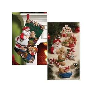  Christmas Cookies Stocking & Ornaments Felt & Sequins Kit 