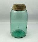 light green quart ball mason fruit jar with zinc