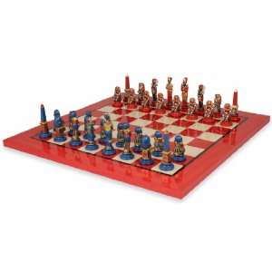 Egyptian Hand Painted Deluxe Chess Set Package  Toys & Games   