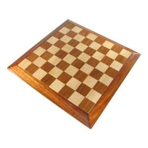 17 Tapered Deluxe Inlaid Chess Board   Honey Rosewood with 1 3/4 