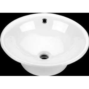   Round White Vitreous China Over Counter Vessel Sink