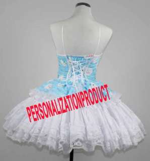 Sweet Gothic Lolita blue Cosplay Hello Kitty Pattern 4 Ballroom Corset 