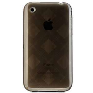   Silicone Skin Case (Checkers Design) for Apple iPhone 3G (Smoke