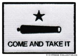 COME AND TAKE IT FLAG PATCH   TEXAS REVOLUTION IRON ON  