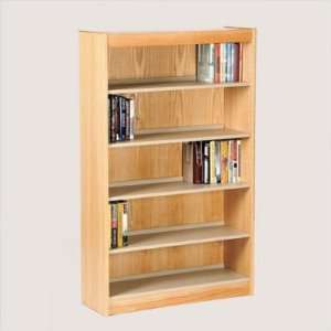   Wood and Steel 84 High Double Face Bookcase with Steel Flat Shelves