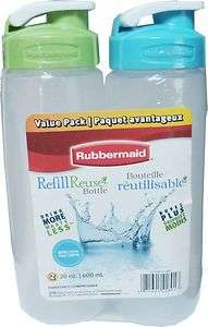 2pk Rubbermaid Refill Reuse 20 oz. BPA Free Reusable Water Bottles 