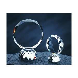  TROPHY C307    Faceted Circle Awards optical crystal award 