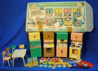 Vintage 1960s De Luxe Dream Kitchen Toy Playset Reading  