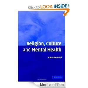 Religion, Culture and Mental Health Loewenthal  Kindle 