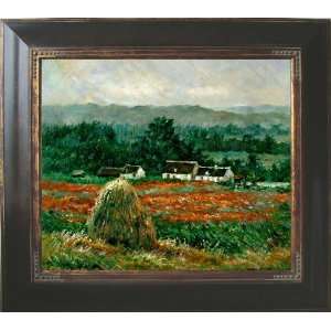 Claude Monet Haystacks At Giverny, 1886 Framed Hand Painted Oil 