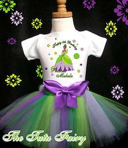   Tiana and frog Birthday Shirt Tutu SET Outfit 1st first baby girl name