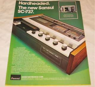  type vintage sansui sc 737 stereo cassette tape deck print ad 