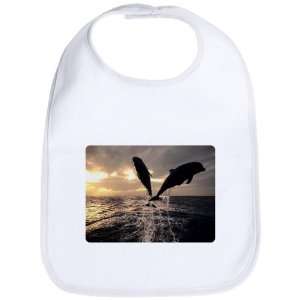  Baby Bib Cloud White Dolphins Flying in Sunset Everything 