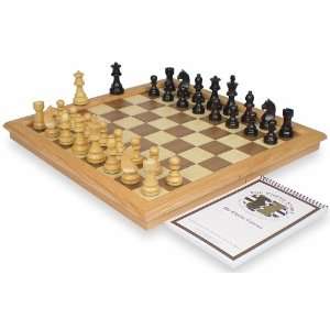  German Knight in Ebonized Boxwood with Folding Chess Case 