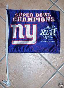 NEW YORK GIANTS SUPER BOWL CHAMPIONS DELUXE CAR FLAG  