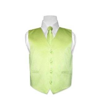 Mens LIME GREEN Dress Vest and NeckTie Set for Suit or 