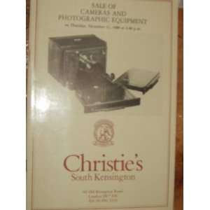 Christies Auction Catalog Cameras and Photographic Equipment 