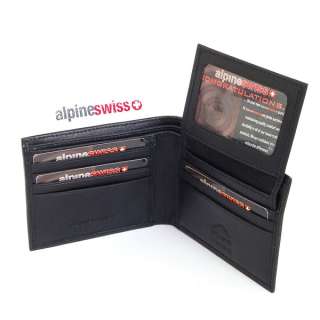 Mens Leather Wallet Bifold Passcase Removable Card ID Case By Alpine 