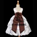 IVORY BROWN CAFE CHOCOLATE FLOWER GIRL DRESS BRIDESMAID 2 3 4 4T 5 6 