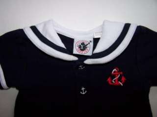 Good Lad Boy Navy Sailor Nautical Romper Suit 6 9 mo  